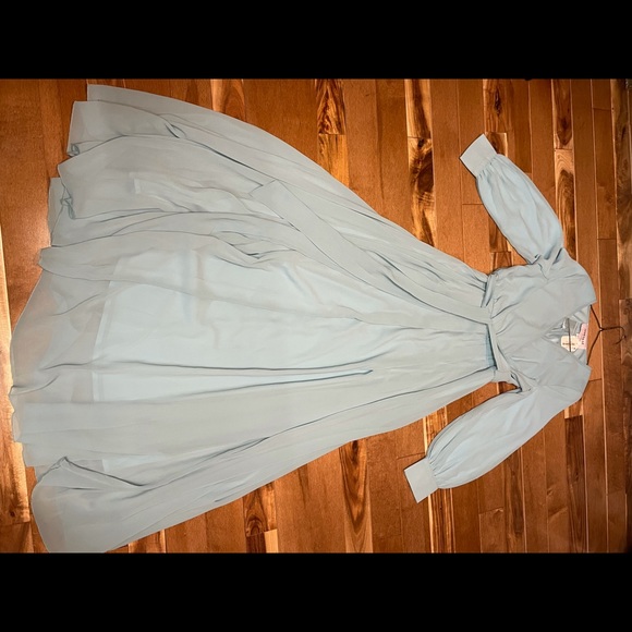 Baby blue Chiffon Maxi Dress - Picture 3 of 4